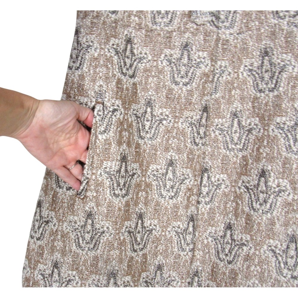 BB DAKOTA Lined TAN/METALLIC BROCADE TWEED 2-Buttons CARDIGAN JACKET Sz S - Picture 4 of 8